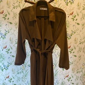 Suede trench coat